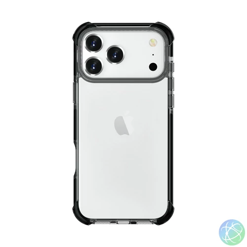 iPhone 17 Pro ütésálló szilikon hátlap, Fekete