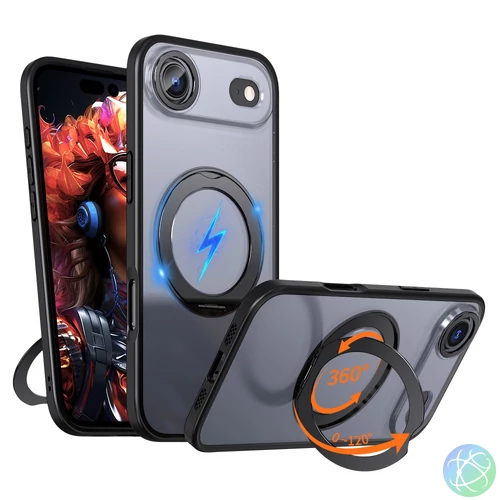 iPhone  Air mágneses 360° forgatható tok, Fekete