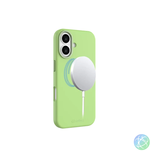 Mágneses puha szilikon tok, iPhone 17, Neonsárga
