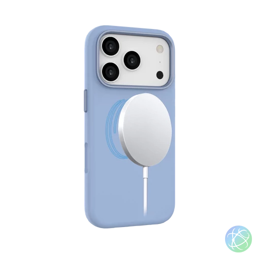 iPhone 17 Pro Max mágneses szilikon tok, Kék