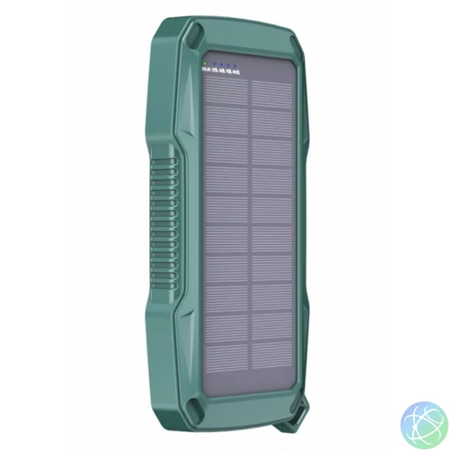 10000 mAh solar power bank wireless töltéssel, riasztó funkcióva