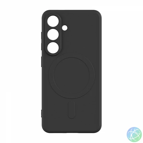 Samsung S26 TPU+PC mágneses szilikon tok, Fekete
