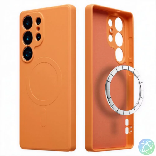 Samsung S26 Ultra TPU+PC mágneses szil tok, Narancs