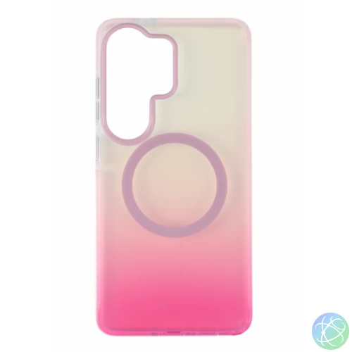 Samsung S26 Ultra mágneses tok, Pink-Átlátszó