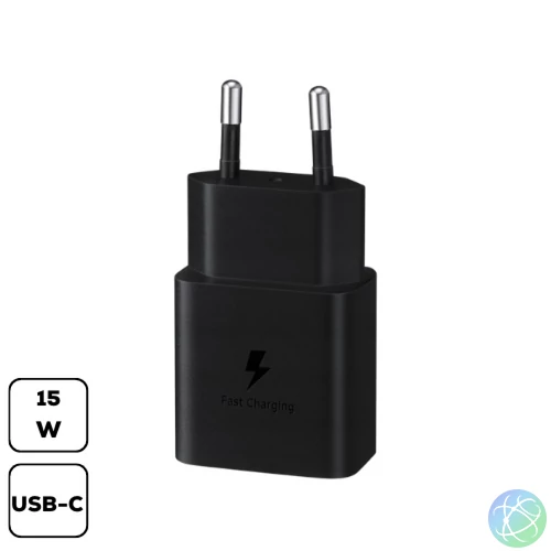 Samsung hálózati adapter, 15W PD USB-C, Fekete