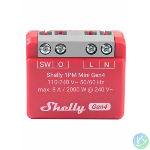 Shelly 1PM Mini Gen4 fogyasztás mérős WiFi, Bt, Zb, Matter relé