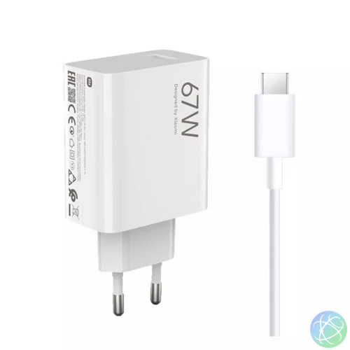 Xiaomi 67W hálózati töltő USB-C adatkábellel, fehér BHR9465