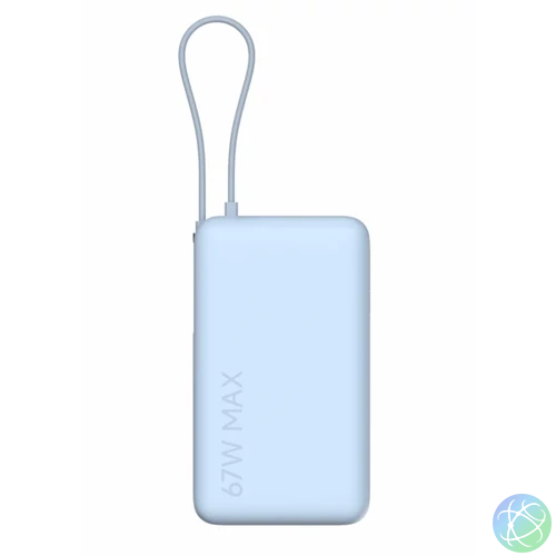 Xiaomi Power Bank 10000mAh beépített usb-c kábel világos kék BHR