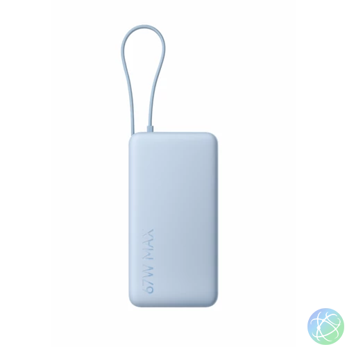 Xiaomi Power Bank 20000mAh beépített usb-c kábel világos kék BHR