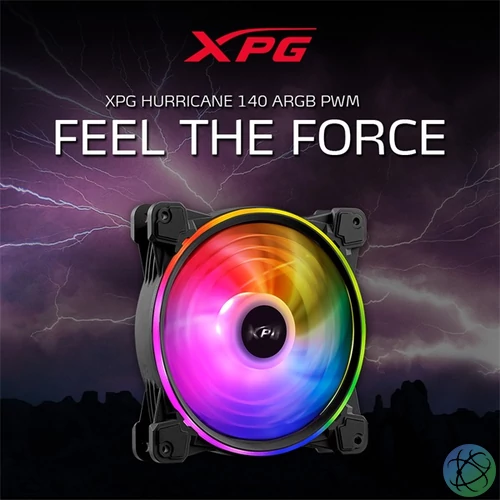 ADATA XPG Rendszerhűtő ventilátor Hurricane RGB, 14cm, fekete