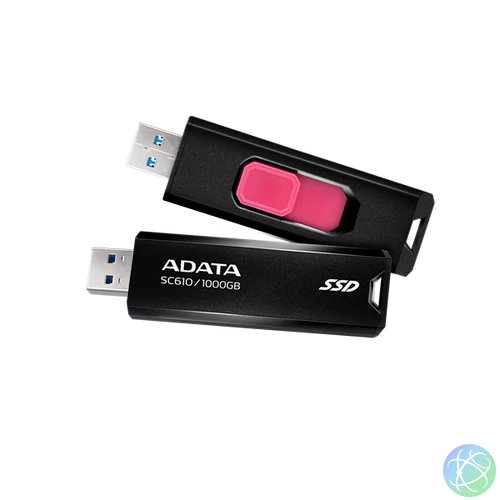 ADATA SSD Külső USB 3.2 1TB SC610, Fekete/Piros