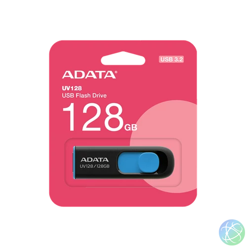 ADATA Pendrive 128GB, UV128 USB 3.2, Fekete-kék