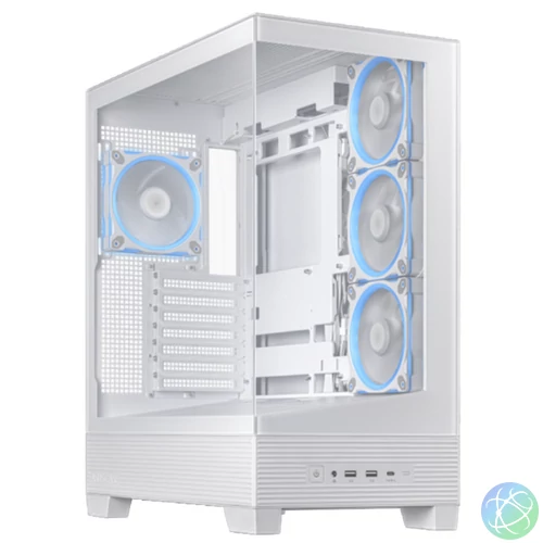 ASUS Ház A31 Plus, Tápegység nélkül, Fehér, Üvegfalú