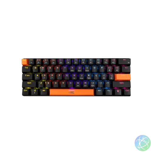 Baracuda DOLPHIN-B/BL-US, BGK-03121B/BL-US, fekete mechanikus gamer billentyűzet kék kapcsolóval, angol