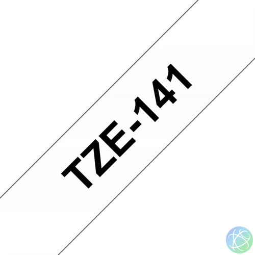 BROTHER szalag TZe-141, Átlátszó alapon Fekete, Laminált, 18mm  0.7", 8 méter