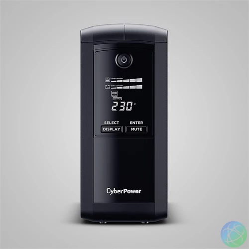 CYBERPOWER UPS, VP1000EILCD, (6xIEC C13) 1000VA 550W 230V szünetmentes tápegység + USB LINE-INTERACTIVE