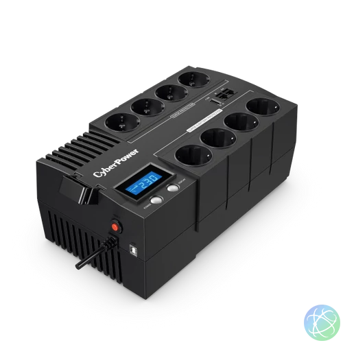 CYBERPOWER UPS BR1200ELCD (8 aljzat) 1200VA 720W, 230V szünetmentes elosztósor + USB LINE-INTERAKTÍV
