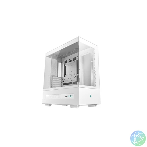 DEEPCOOL Ház ATX CH690 DIGITAL WH, Tápegység nélkül, Fehér, Üvegfalú