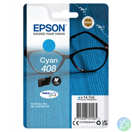 EPSON Tintapatron DURABrite Ultra tinta / Spectacles – 408/408L (Standard, Cyan)
