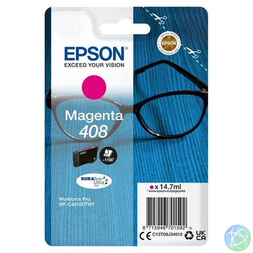 EPSON Tintapatron DURABrite Ultra tinta / Spectacles – 408/408L (Standard, Magenta)