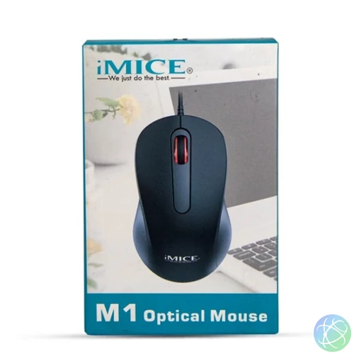 IMICE Vezetékes egér optikai, M1/M9, 1000dpi, USB, Fekete