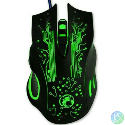 IMICE Vezetékes egér optikai, gaming X9, 3200dpi, USB, Fekete