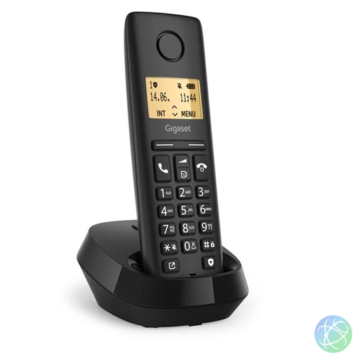 GIGASET DECT telefon, PURE 100, fekete
