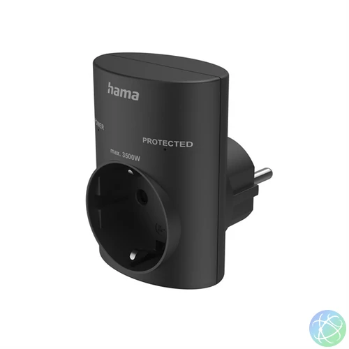 HAMA 223322, HÁLÓZATI TÚLFESZÜLTSÉG VÉDŐ ADAPTER FEKETE  / FIP