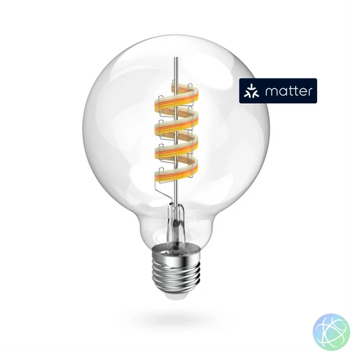 HAMA 176644, OKOS WIFI LED IZZÓ, MATTER, E27, GLOBE, RGBW FILAMENT, 4,9W