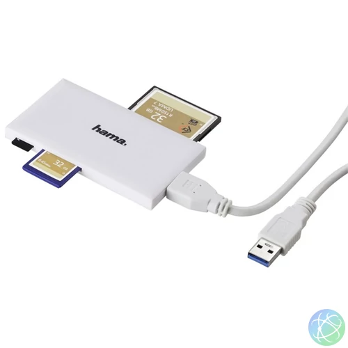 HAMA 181017, USB 3.0 SUPERSPEED "SLIM" MULTI KÁRTYAOLVASÓ, FEHÉR