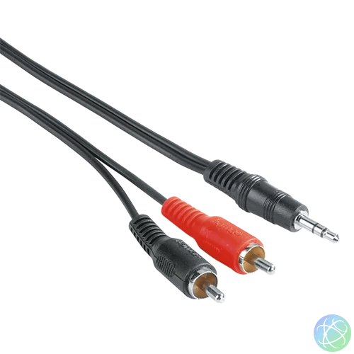 HAMA 205107, ECO 3,5MM JACK-2RCA ÖSSZEKÖTŐKÁBEL 25DB/CSG 5,0M, FEKETE
