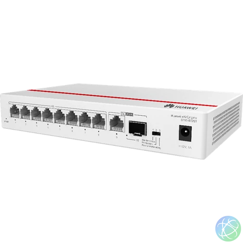 Huawei eKit Switch 8x1000Mbps + 1x1000Mbps + 1x1000Mbps SFP, Nem menedzselhető, Asztali, fanless - S110-8T2ST
