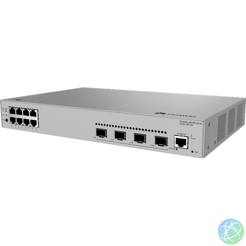 Huawei eKit Switch 8x1000Mbps (125W POE+) + 4x1000Mbps SFP, Layer2+ managed, Rackes/Asztali - S220-8P4S