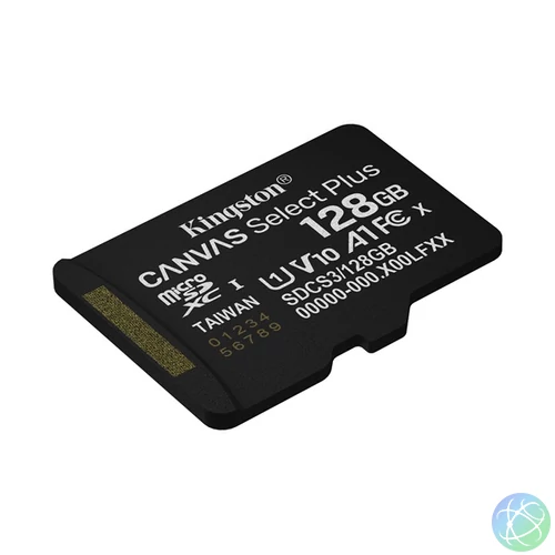 KINGSTON Memóriakártya MicroSDXC 128GB Canvas Select Plus Gen3 150R A1 Adaprer nélkül