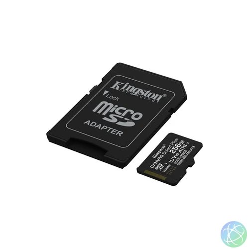 KINGSTON Memóriakártya MicroSDXC 256GB Canvas Select Plus Gen3 150R A1 + Adaprer