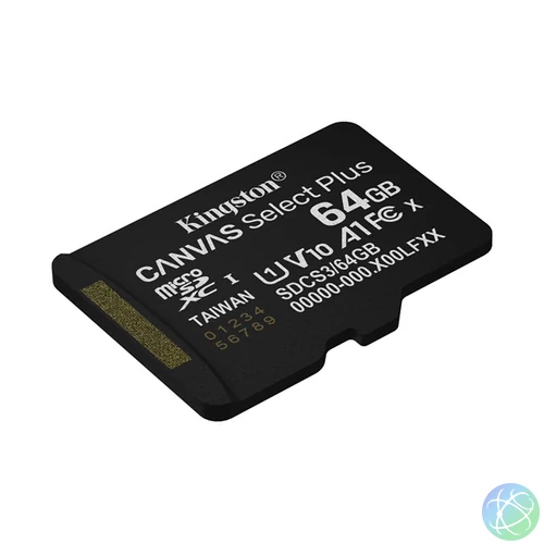 KINGSTON Memóriakártya MicroSDXC 64GB Canvas Select Plus Gen3 100R A1 Adaprer nélkül