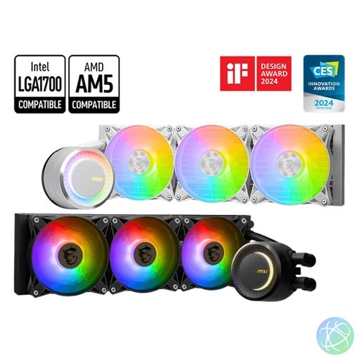 MSI CPU hűtő Coreliquid E360 2xARGB (vízhűtés), Univerzális
