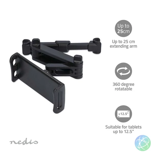 Nedis TCMT210BK autós tablet / telefon tartó konzol 4,7 - 12,5", fejtámlára