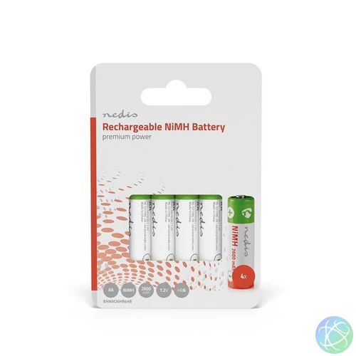 Nedis BANM26HR64B, AA akku csomag 1,2V 2600mAh, 4db/csomag