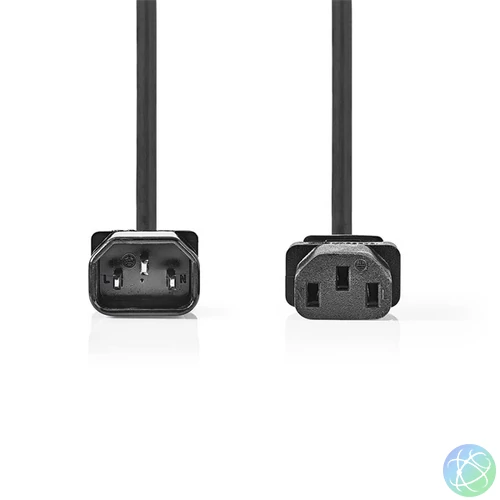 Nedis CEGL10500BK30 tápkábel IEC-320-C14 - IEC-320-C13, 3 x 1mm, hossz 3m
