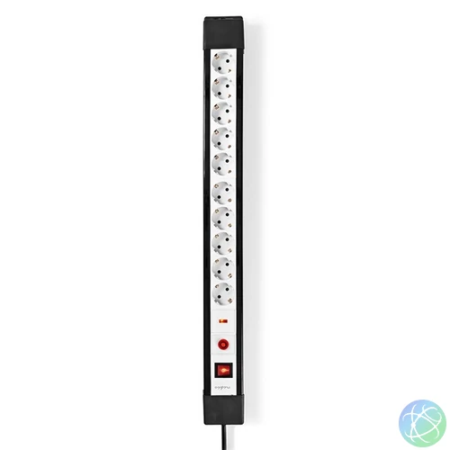Nedis ESC103SPF1PRO 10 aljzatos elosztó túlfeszűltségvédelemmel, H05VV-F 3G1.5mm2 , 3680 W, 16A, hossz 3m