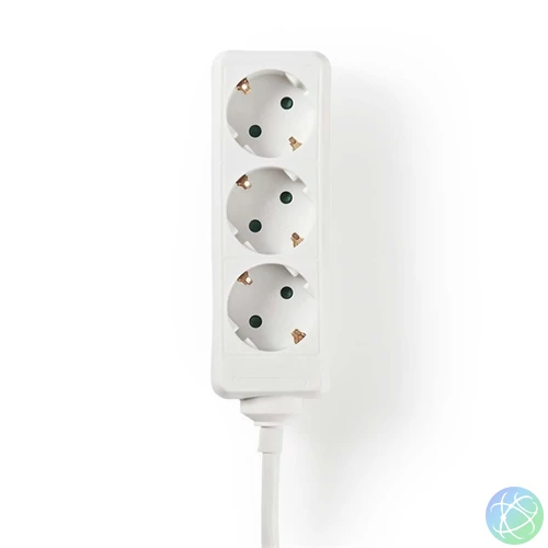 Nedis EXSO315F1WTB földelt 3 aljzatos elosztó, 1,5m, H05VV-F 3G1,5mm2, 3680 W | 16 A