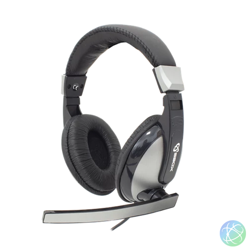 SBOX Fejhallgató, HEADSET + MICROPHONE, Black/Silver