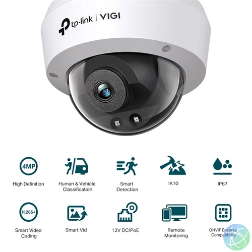 TP-LINK IP Kamera kültéri/beltéri éjjellátó 3 Megapixel, 4mm Objektív, VIGI C240I(4MM)