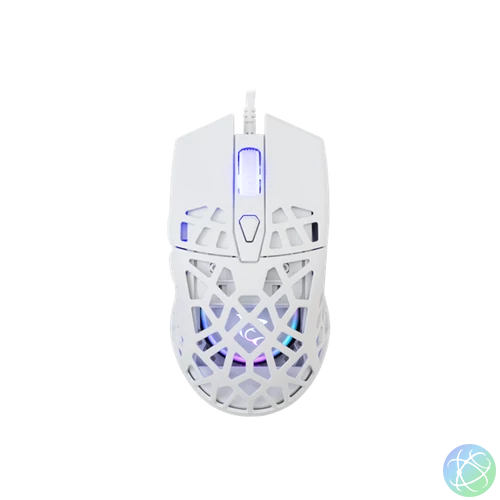 WHITE SHARK GM-5018W CARADOC-B 7D / 7200 dpi fehér RGB gamer egér