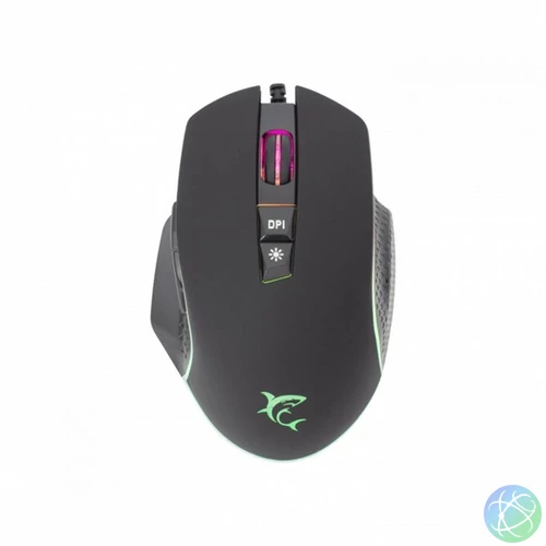 WHITE SHARK GARETH gamer egér, fekete