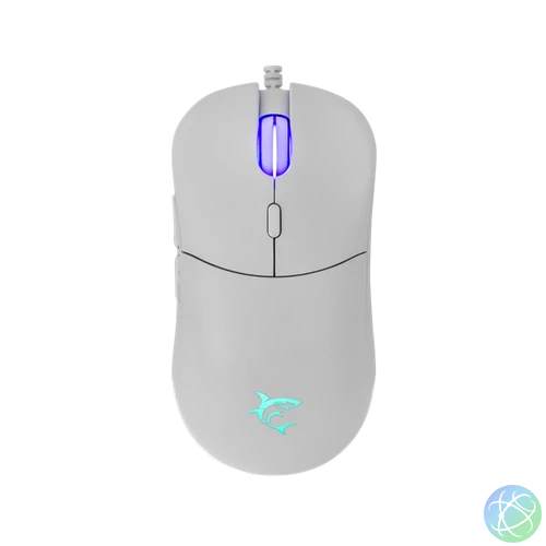 WHITE SHARK BAGDEMAGUS-W, GM-5010W gamer egér, 6D, fehér, 7200 dpi, RGB