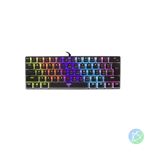 WHITE SHARK GK-2202-2B/BL-US ASHIKO-2/B/BL-US fekete mech.bill. angol, 61 kék kapcs.