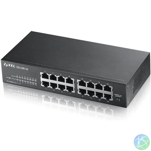 ZYXEL Switch 16x1000Mbps Fémházas Rackes, GS1100-16-EU0103F