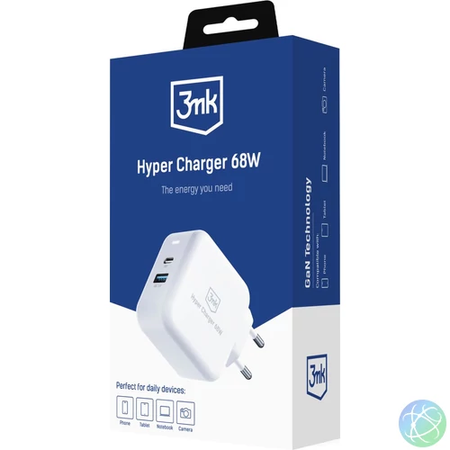 3mk Hyper Charger 68W White töltő